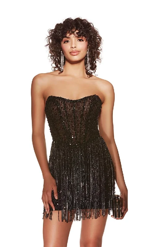 Alyce Paris Corset Fringe Homecoming Dress 4940