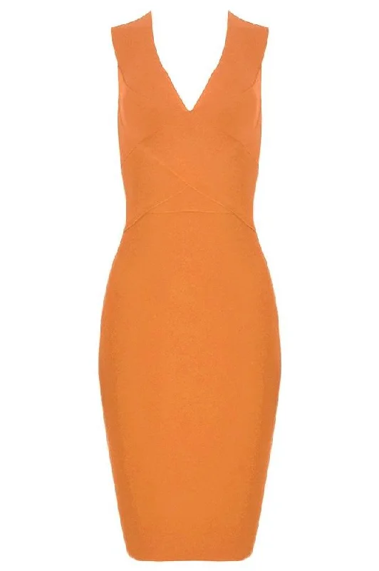 Ash Bandage Dress - Apricot Orange