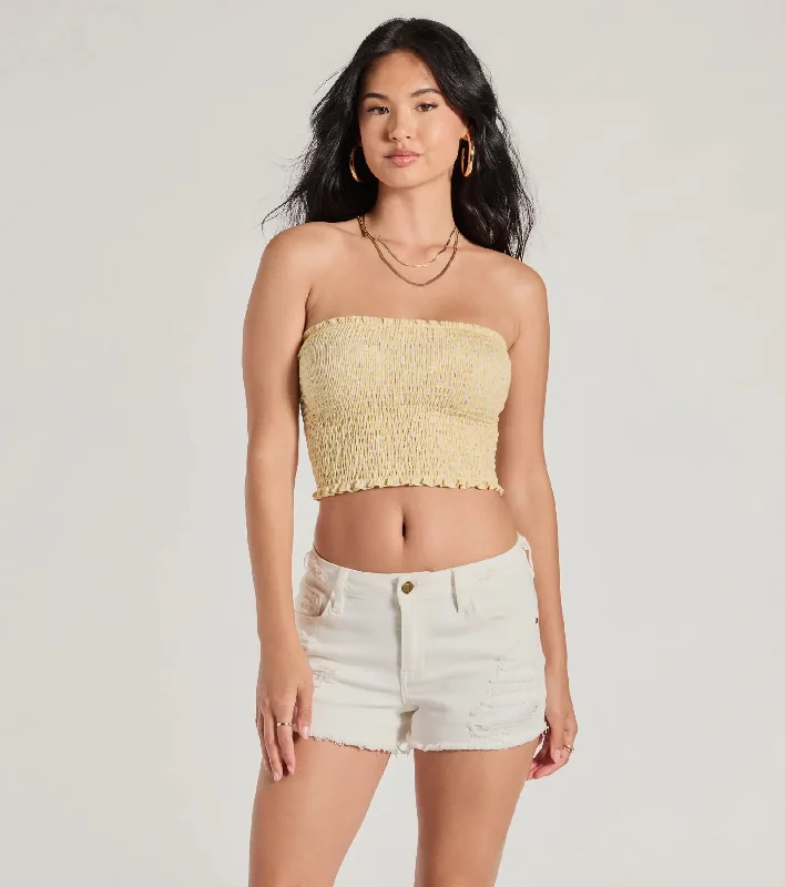 Sunshine Babe Ditsy Floral Cropped Tube Top