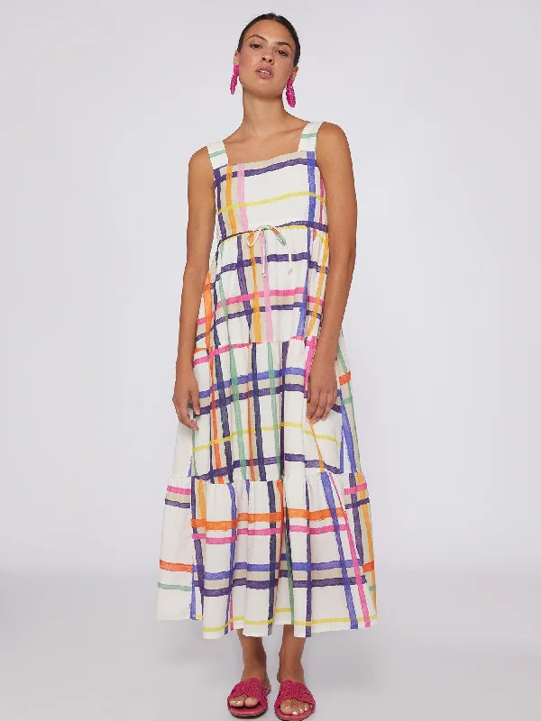 Elisa Dress in Watercolor Check Print