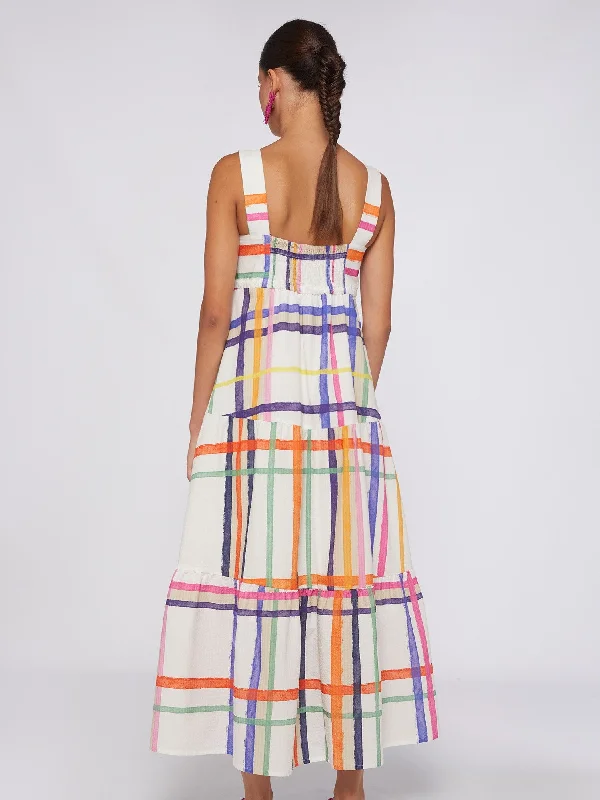 Elisa Dress in Watercolor Check Print