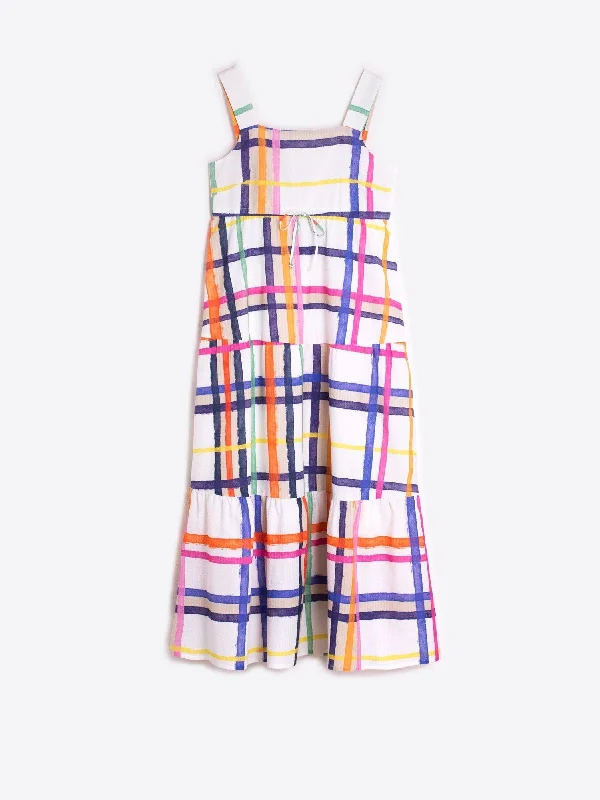 Elisa Dress in Watercolor Check Print