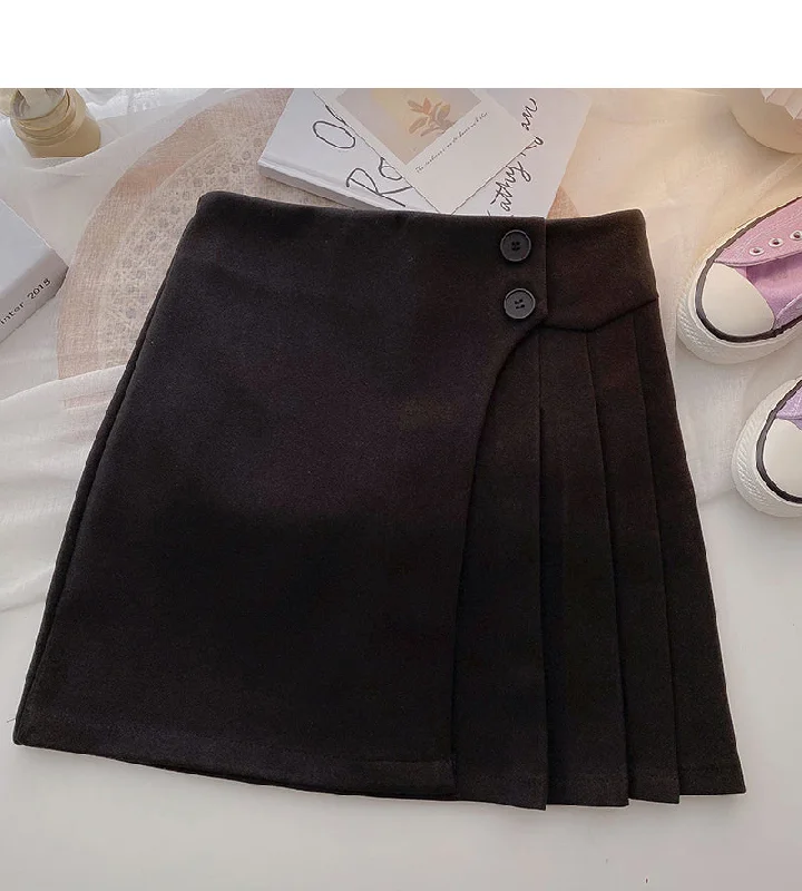 Minority design age reducing slim high waist pleated skirt  5416