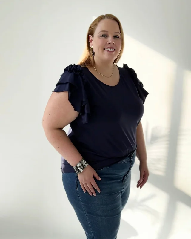 HYDRANGEA top in Navy