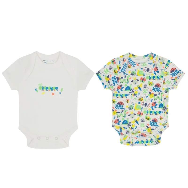 Minibeasts Green Short Sleeve Onesies - 2 Pack