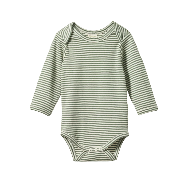 Nature Baby - Long Sleeve Bodysuit - Nettle Stripe