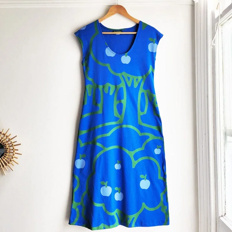 All Too Easy Dress - Apple Walk Blue Cotton Jersey