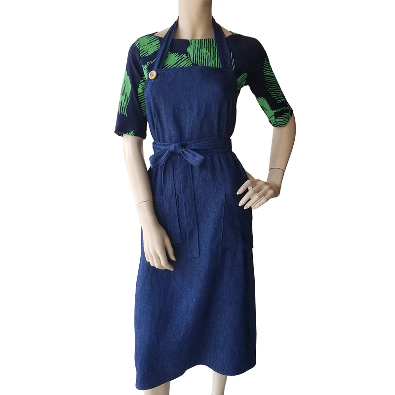 Apron Dress - Blue Hemp