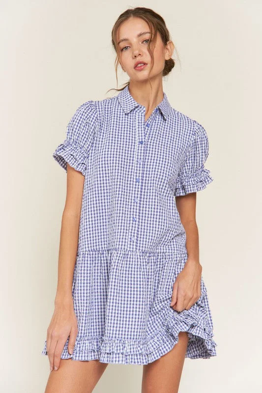 Button Down Baby Doll Mini Dress