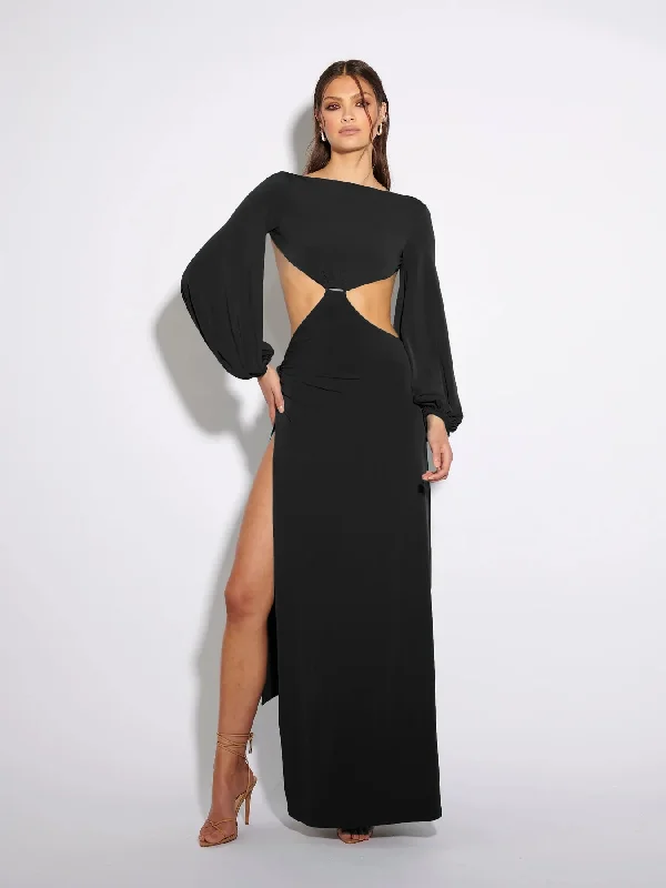 Hire EFFIE KATS Gisele Gown Maxi Dress in Black