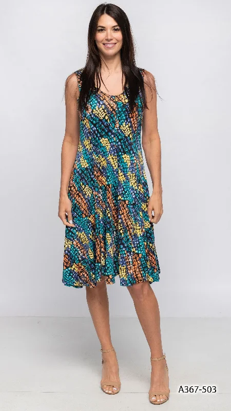 Printed panel dress PRINT-503