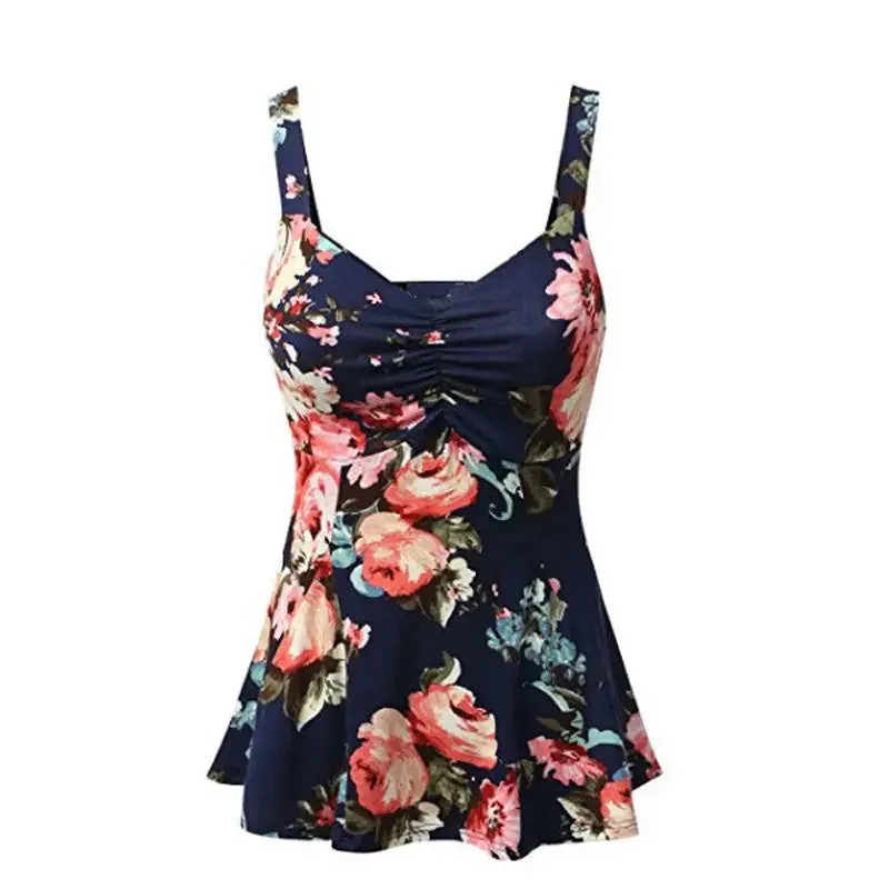 Summer Pregnant Women Casual Loose Blouse Shirts Sleeveless Floral Plus Size Shirt Top Maternity Clothing Blusas Femininas S-5XL