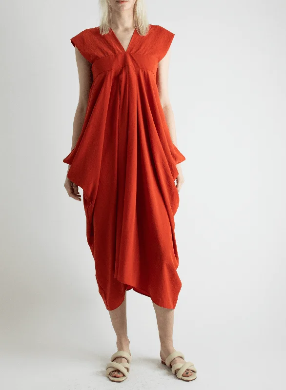 Wide Strap Dress - Orange